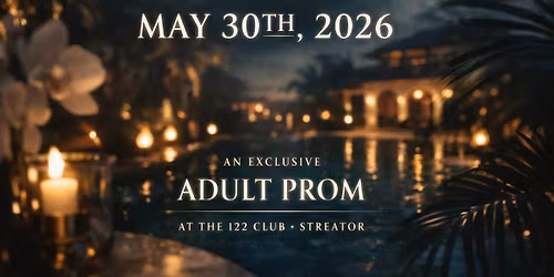 Adult Prom at The 122 Club - Midnight in Paradise - A Tropical Resort Themed Prom