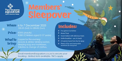 Members-only sleepover: Turtle-y Fun Festive