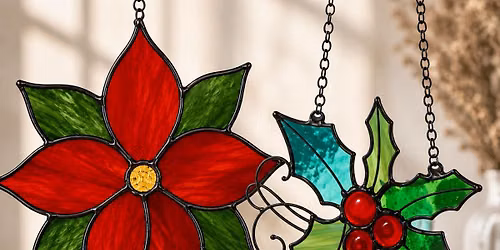  Holiday Stained Glass: Poinsettia or Holly