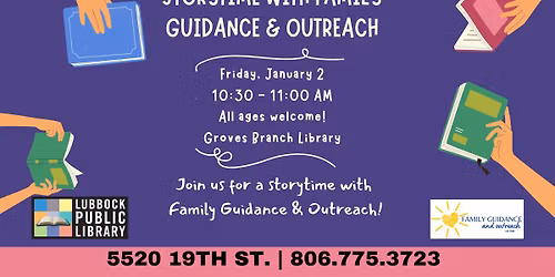 Storytime with Family Outreach & Guidance at Groves Branch Library