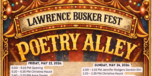 Poetry Alley at the Lawrence Busker Festival May 22-24
