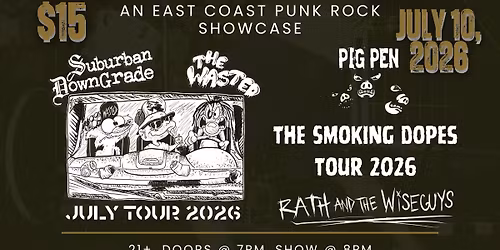 SUBURBAN DOWNGRADE - THE WASTED - PIG PEN - RATH & THE WISE GUYS live at THE TIN ROOF