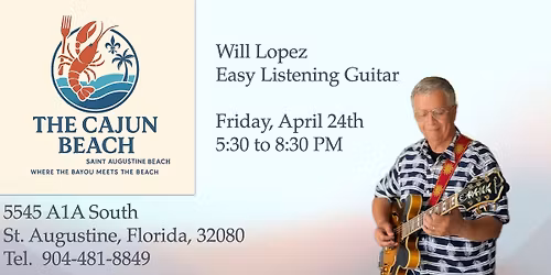 Easy Listening Guitar at Cajun Beach, Saint Augustine