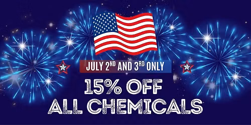 15% OFF All Chemicals Sale at Lake Air Pool Supply