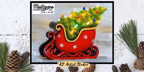 Ceramic Christmas Sleigh at Mulligans