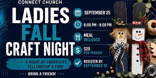 Ladies Fall Craft Night Sept. 25th