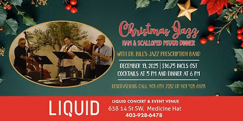 Christmas Jazz Dinner with Dr Bill's Prescription Band