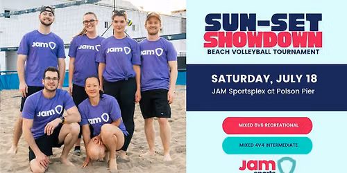 Sun-Set Showdown 2026: 6v6\/4v4 Mixed Rec + Intermediate Beach Volleyball Tournament