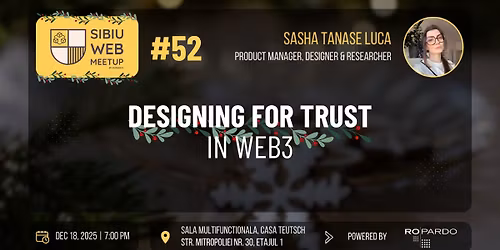 Sibiu Web Meetup #52 - Designing for trust in web3