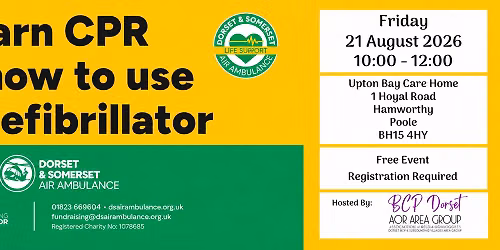 Learn CPR & How to Use a Defibrillator with Dorset & Somerset Air Ambulance