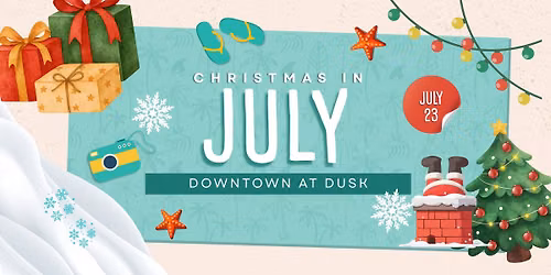 Downtown at Dusk - Christmas in July