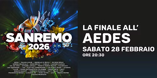 Sanremo 2026 La Finale all\u2019 Aedes