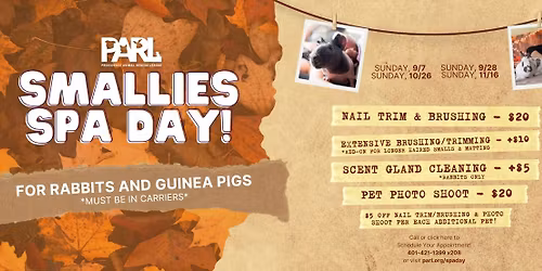 Smallie Spa Day at PARL!