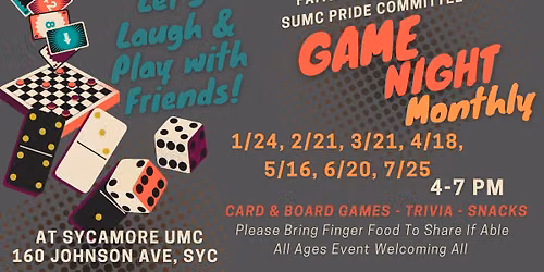 Game Night with Faith Now & PRIDE Sycamore UMC