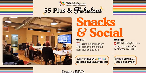 Snacks & Social for 55+ & Fabulous \ud83c\udf08