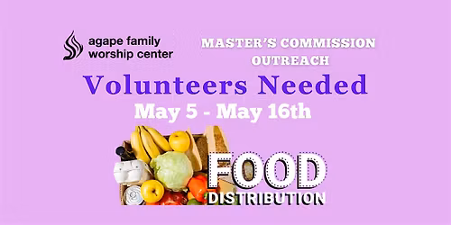 AFWC Food Distribution - Volunteers Needed 7\/7- 7\/18 (Multiple Dates)