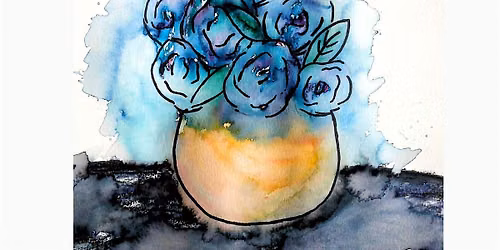Blue Roses: Watercolor Technique with Crayola Washable Markers