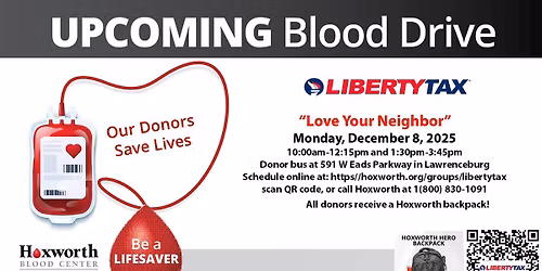 "Love Your Neighbor" Liberty Tax Blood Drive 