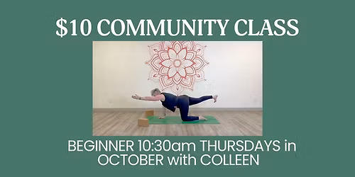 $10 Community Class: Beginner 10:30PM Thursdays in October