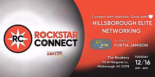 Free Hillsborough Elite Rockstar Connect Networking Event (December, NC)