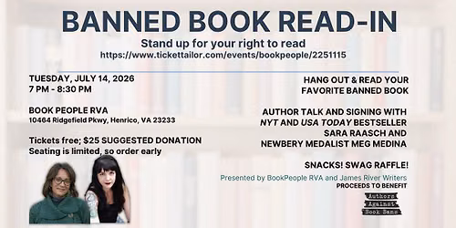 Banned Book Read-In, a fundraiser for Authors Against Book Bans