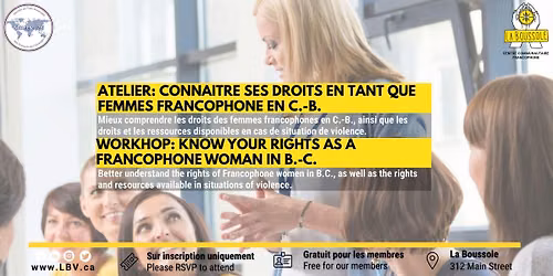 Atelier: connaitre ses droits en tant que femmes francophones en C.-B.