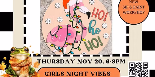 Flamingo Ho Ho Ho wood form