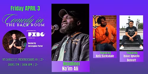 Comedy in "The Back Room" - Friday, April 3rd