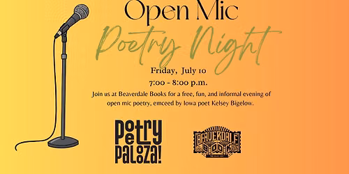 Open Mic Poetry Night with Iowa poet, Kelsey Bigelow