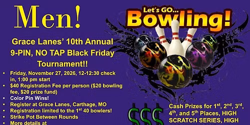 Men's Black Friday 9-Pin No-Tap Tournament