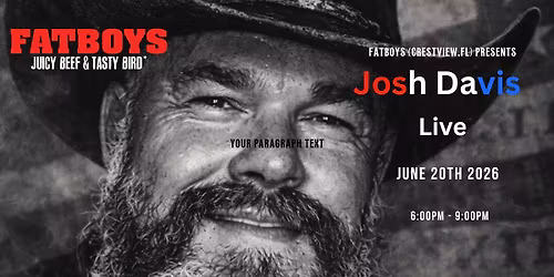 Josh Davis | Award Winning Outlaw Country Music | Fatboys (Crestview, FL)