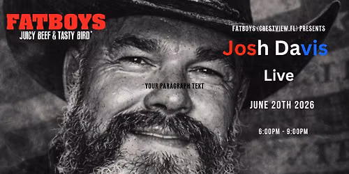 Josh Davis | Award Winning Outlaw Country Music | Fatboys (Crestview, FL)