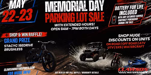 Memorial Day Parking Lot Sale