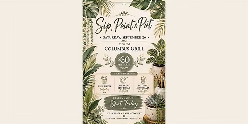 Sip, Paint & Pot at Columbus Grill