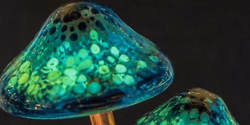 Glow in the Dark Fused Glass Mushrooms 