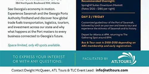 Tour of Savannah & The Georgia Ports Authority