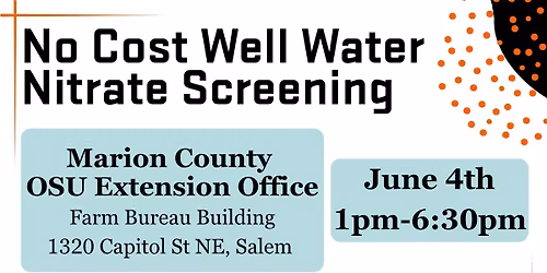 No Cost Well Water Nitrate Screening