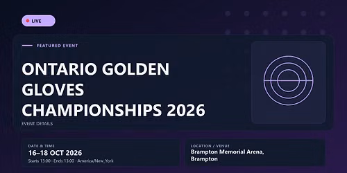 LIVE`Stream@!~ Ontario Golden Gloves Championships 2026 <live>