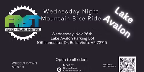FAST Wed Night Group Rides, Lake Avalon