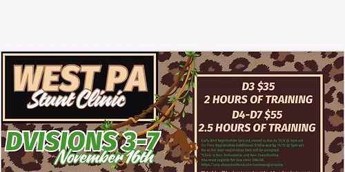 Stunt clinic!! Division 3,4,5.4 - times TBD