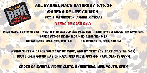 AOL May Barrel Race **BBR Approved**