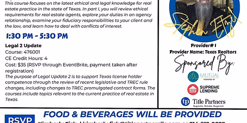 CE Course: TREC Legal 1 Update & Legal 2 Update
