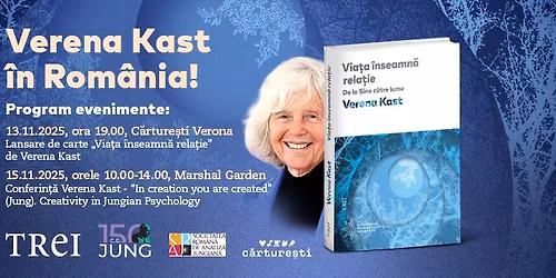 Verena Kast la Bucure\u0219ti - lansare de carte, sesiune de autografe \u0219i conferin\u021b\u0103