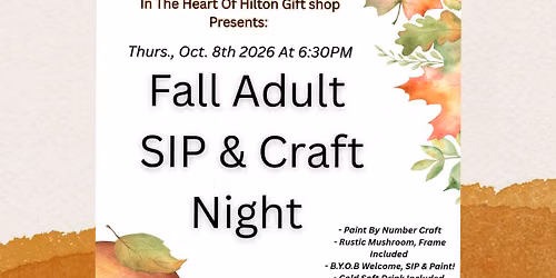 Fall Adult Sip & Craft Night \ud83c\udf44 \ud83c\udfa8 