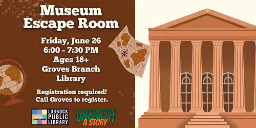 Museum Escape Room at Groves Branch Library