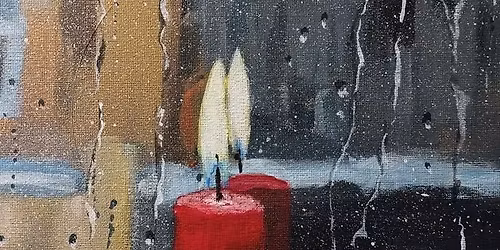 Painting a rainy day Through a Window