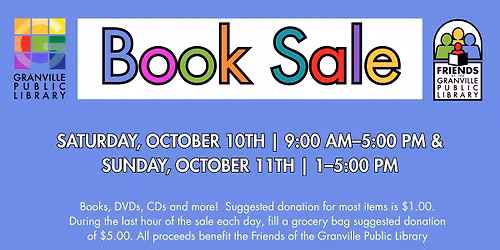 Book Sale with the Friends of the Granville Public Library
