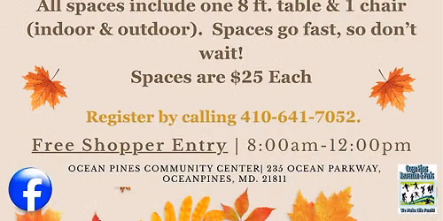 Ocean Pines Fall Flea Market - Seeking Vendors!