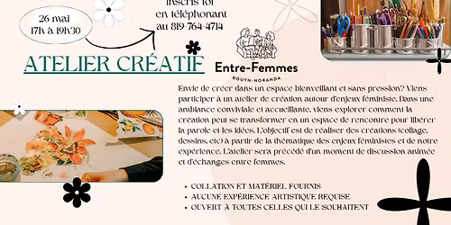 Atelier cr\u00e9atif, Centre Entre-Femmes