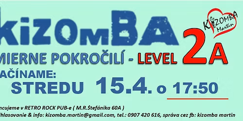 KIZOMBA L2A - 10 t\u00fd\u017edenn\u00fd kurz pre mierne pokro\u010dil\u00fdch 